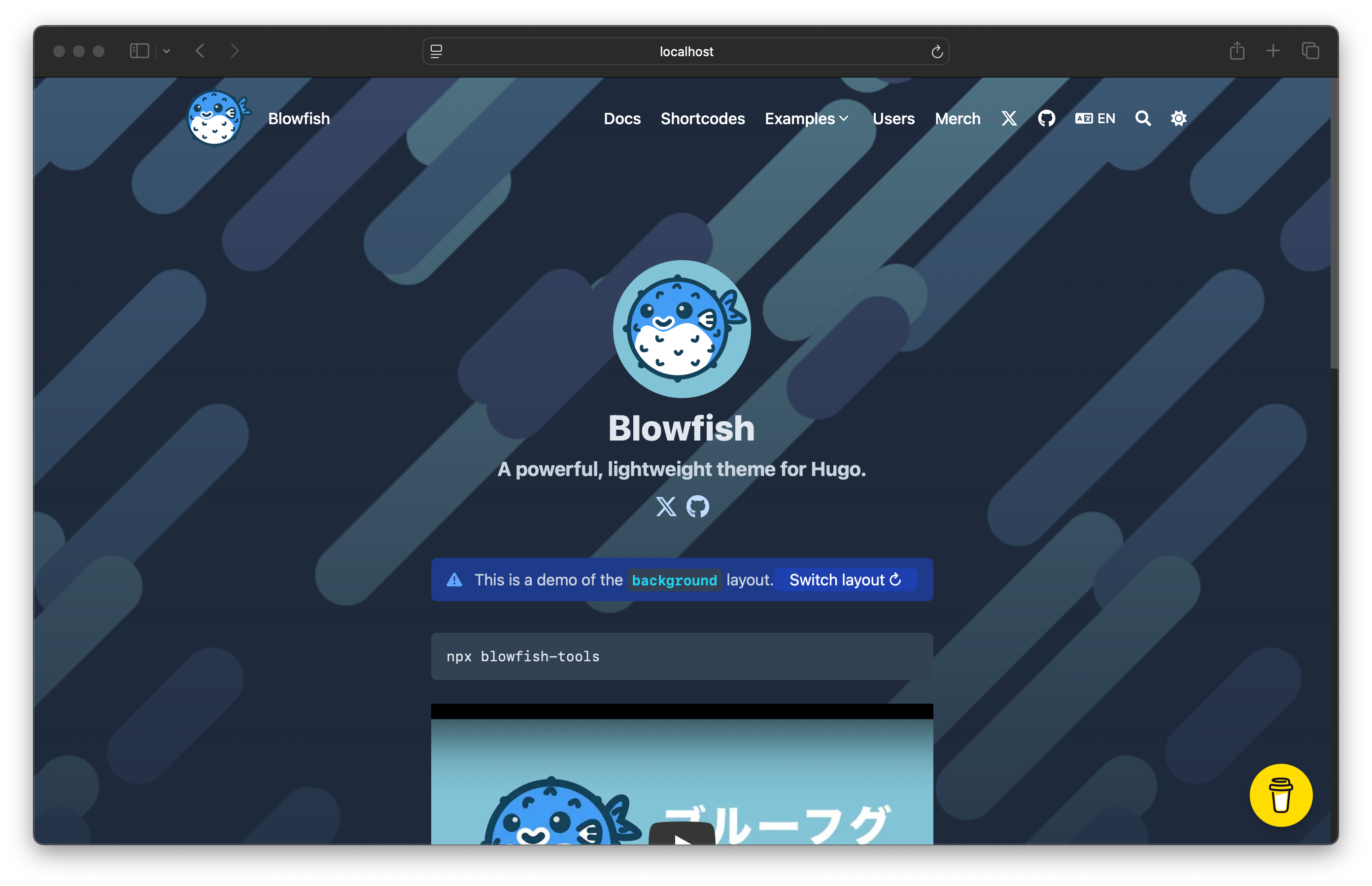 Example Site running locally