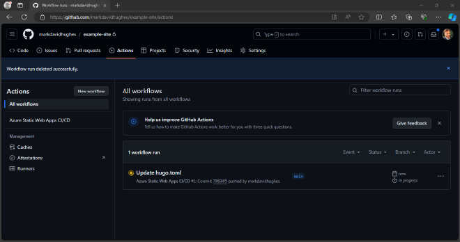 Review GitHub action