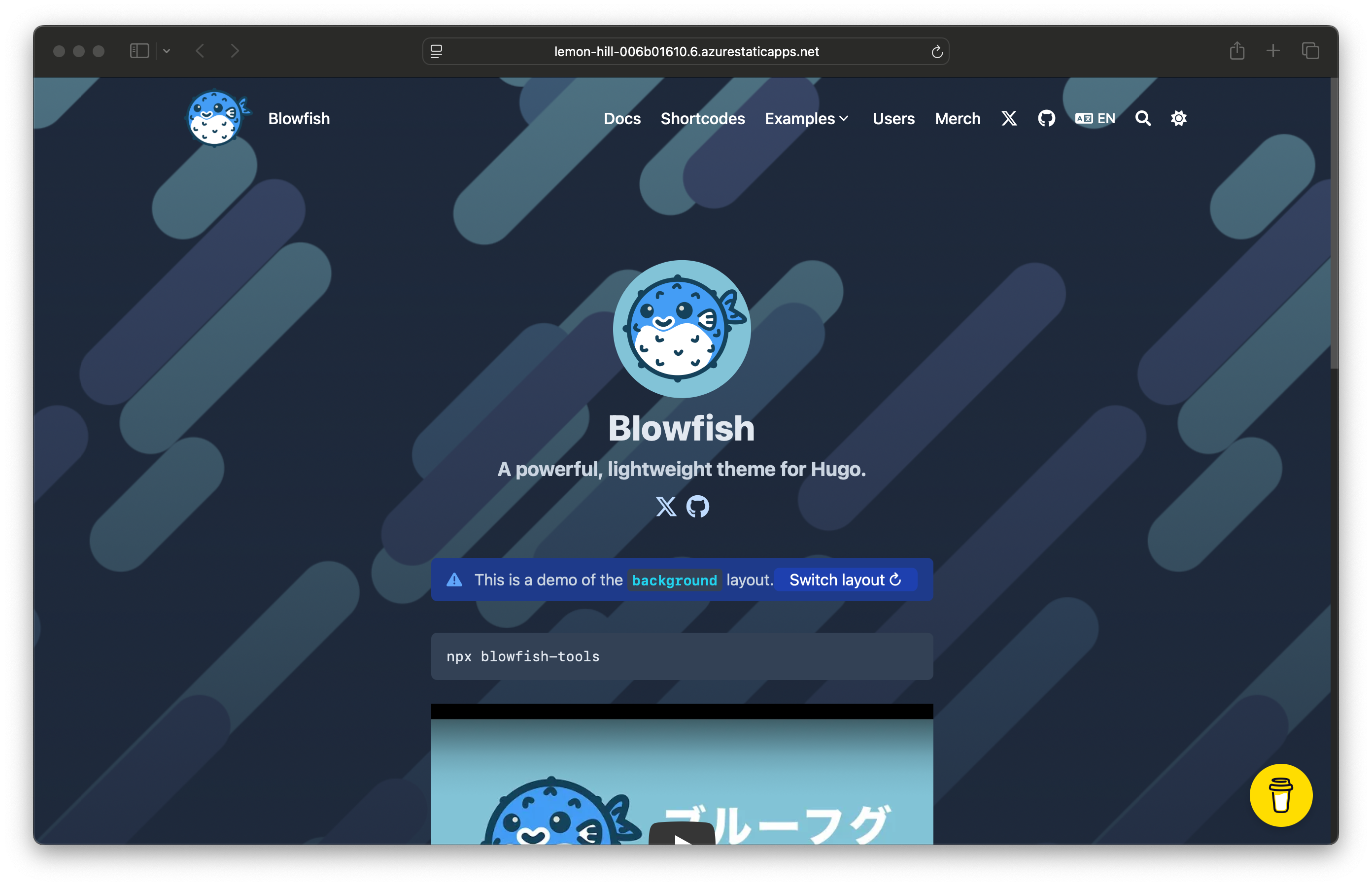 Your fully deployed web app running in Azure